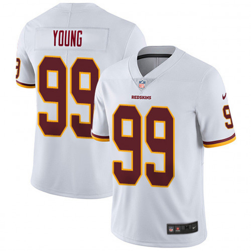 Men's Washington Redskins #99 Chase Young White Vapor Untouchable Limited NFL Stitched Jersey